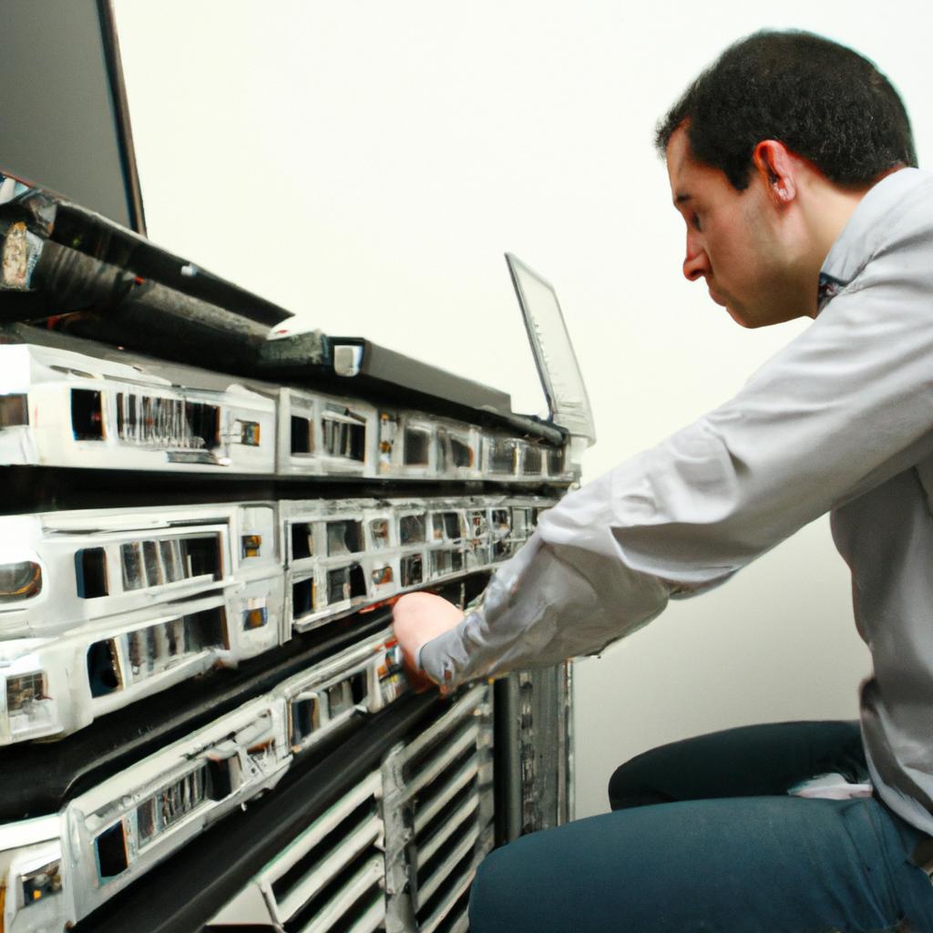 Person managing multiple computer servers